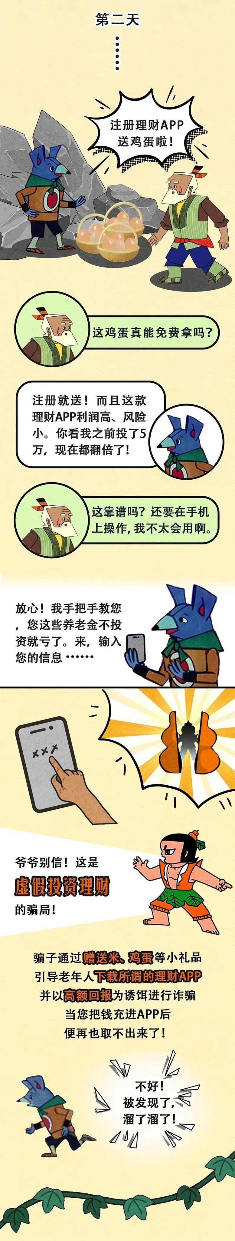 20220826）清遠(yuǎn)市市場監(jiān)督管理局打擊整治養(yǎng)老詐騙專項(xiàng)行動系列宣傳：【漫畫】看葫蘆兄弟揭穿養(yǎng)老詐騙騙局_3